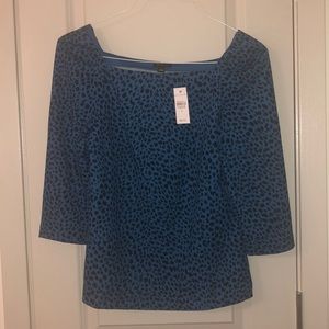 Brand new Ann Taylor Blue Leopard Top, Small